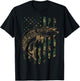 Pike Fishing American Flag Camouflage Muskie Fishing Camo T-Shirt - T-Shirt | Black