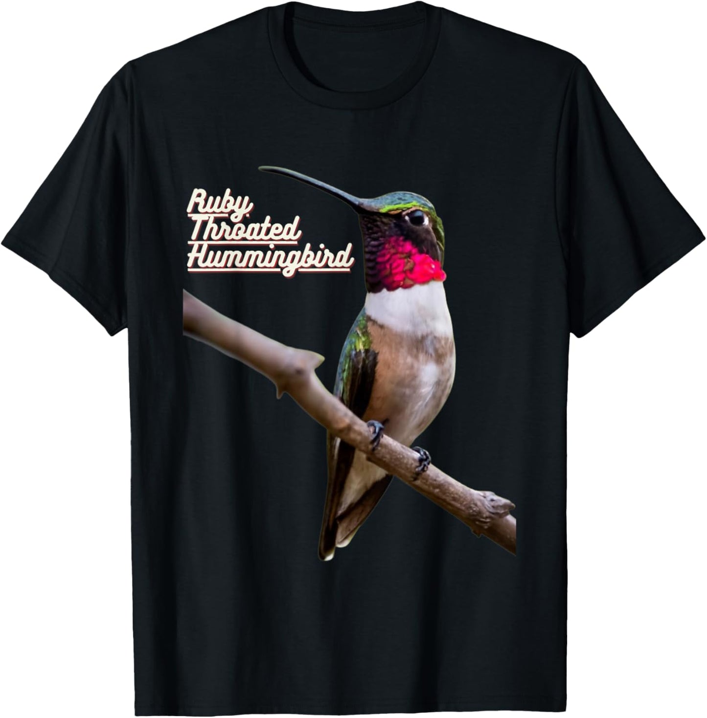 Ruby Throated Hummingbird T-Shirt - T-Shirt | Black