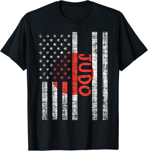 US Japan Flag Judo Vintage Patriotic Martial Art Judoka Gift Kids Men T-Shirt - T-Shirt | Black