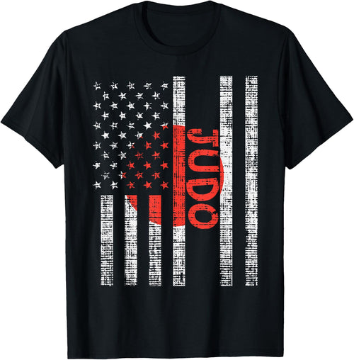 US Japan Flag Judo Vintage Patriotic Martial Art Judoka Gift Kids Men