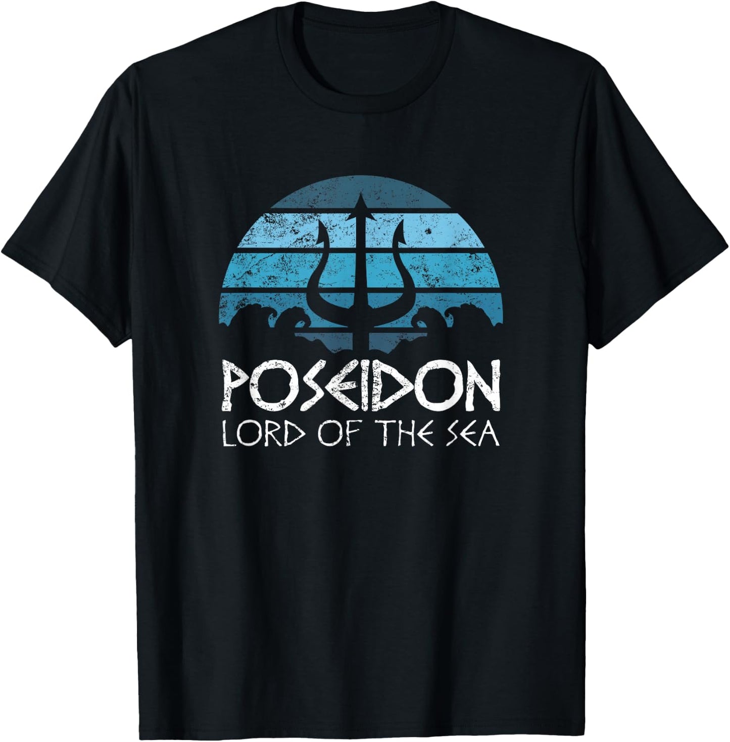 Poseidon Trident T Shirt Greek Gods Lord of The Sea T-Shirt - T-Shirt | Black