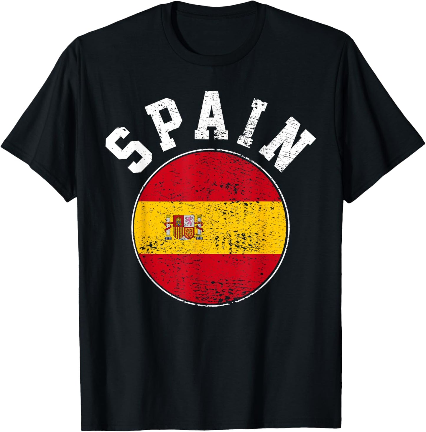 Spain Flag Vintage T-Shirt - T-Shirt | Black
