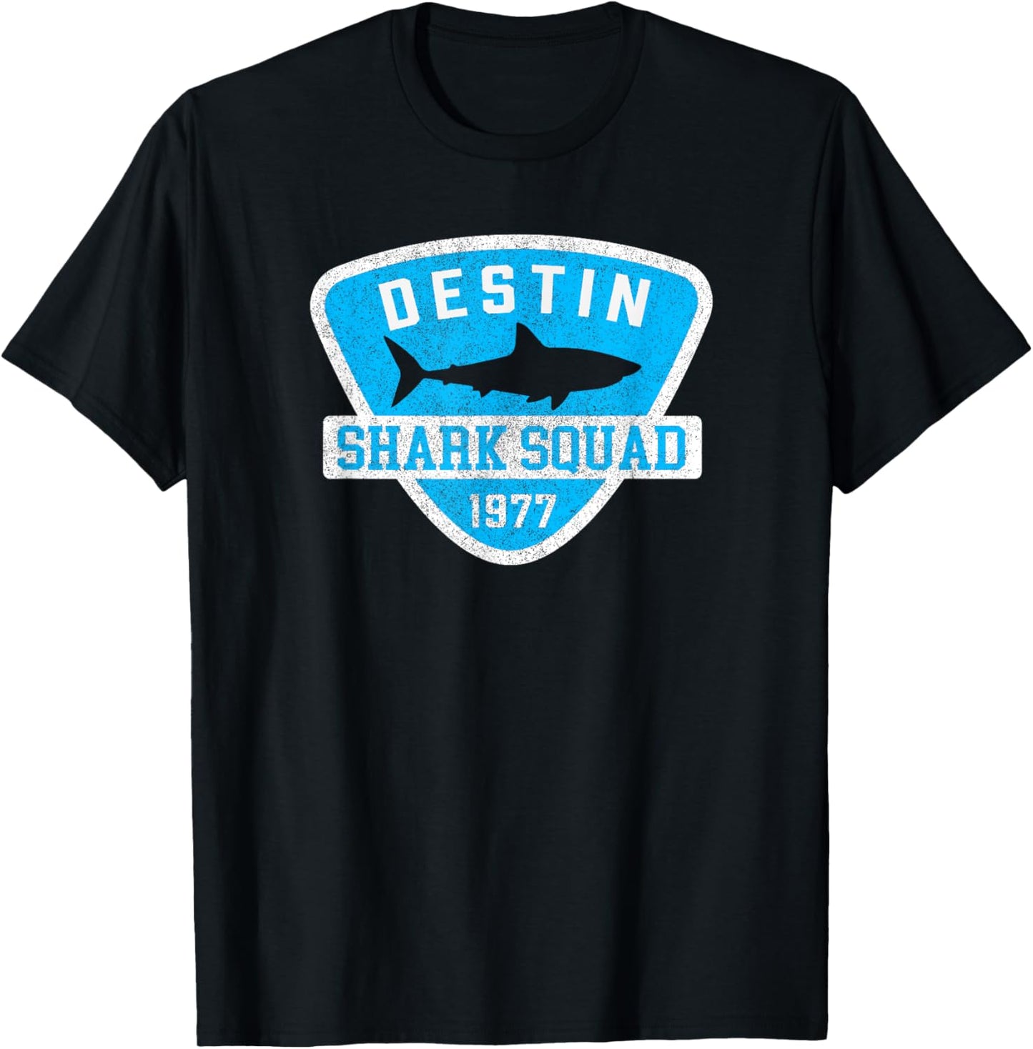 Destin Florida Shark Souvenir Boys Vintage Beach Kids Retro T-Shirt - T-Shirt | Black