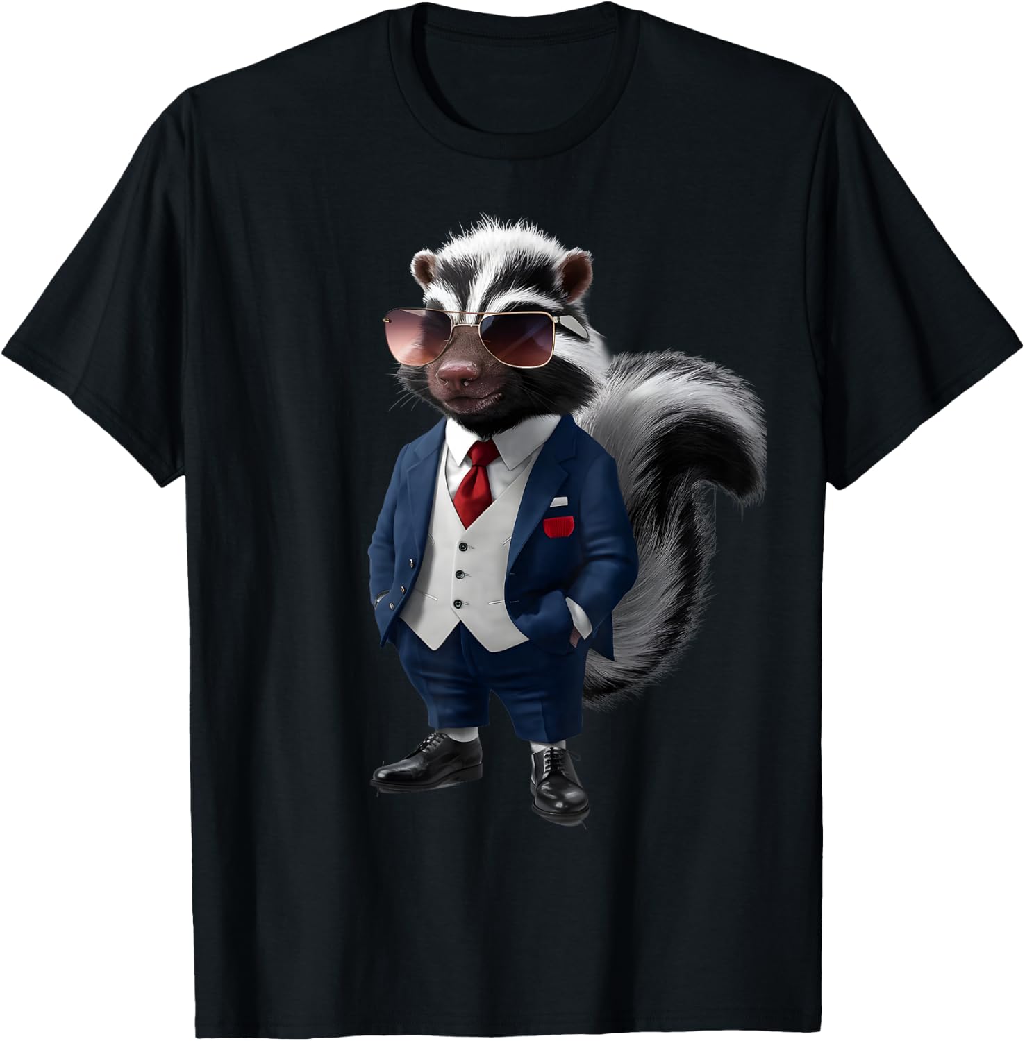 Skunk Men's Women's Skunk in Suit Skunk T-Shirt - T-Shirt | Black