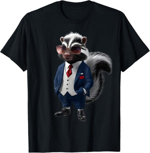 Skunk Men's Women's Skunk in Suit Skunk T-Shirt - T-Shirt | Black