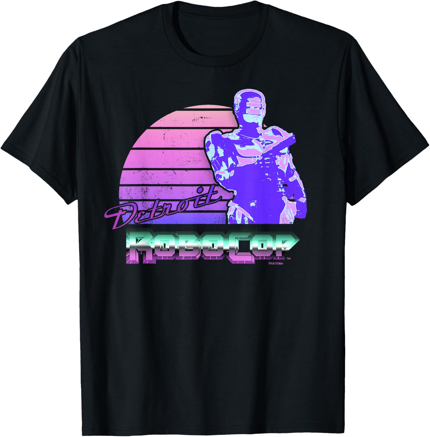 Robocop Detroit Retro-Style Portrait T-Shirt - T-Shirt | Black