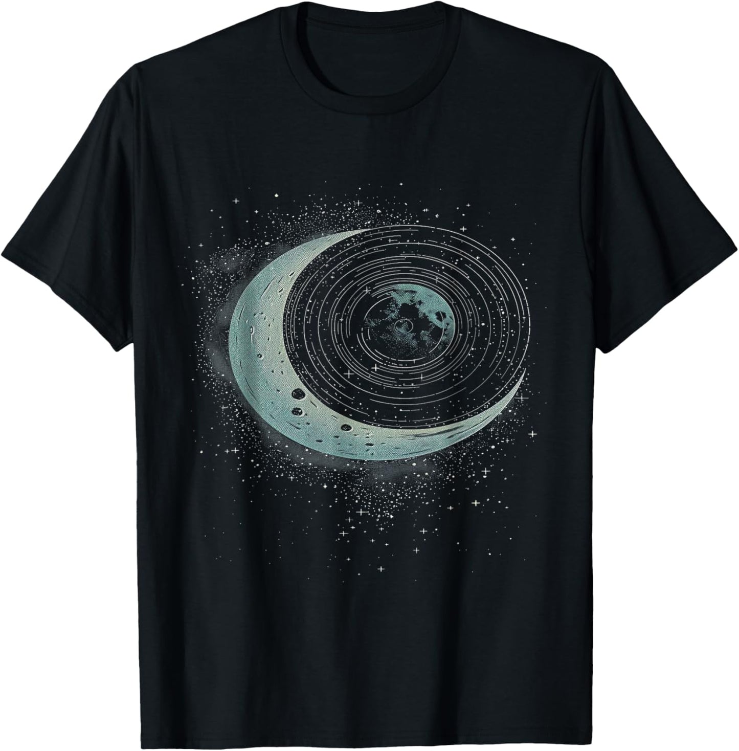 Vinyl Record Moon T-Shirt - T-Shirt | Black