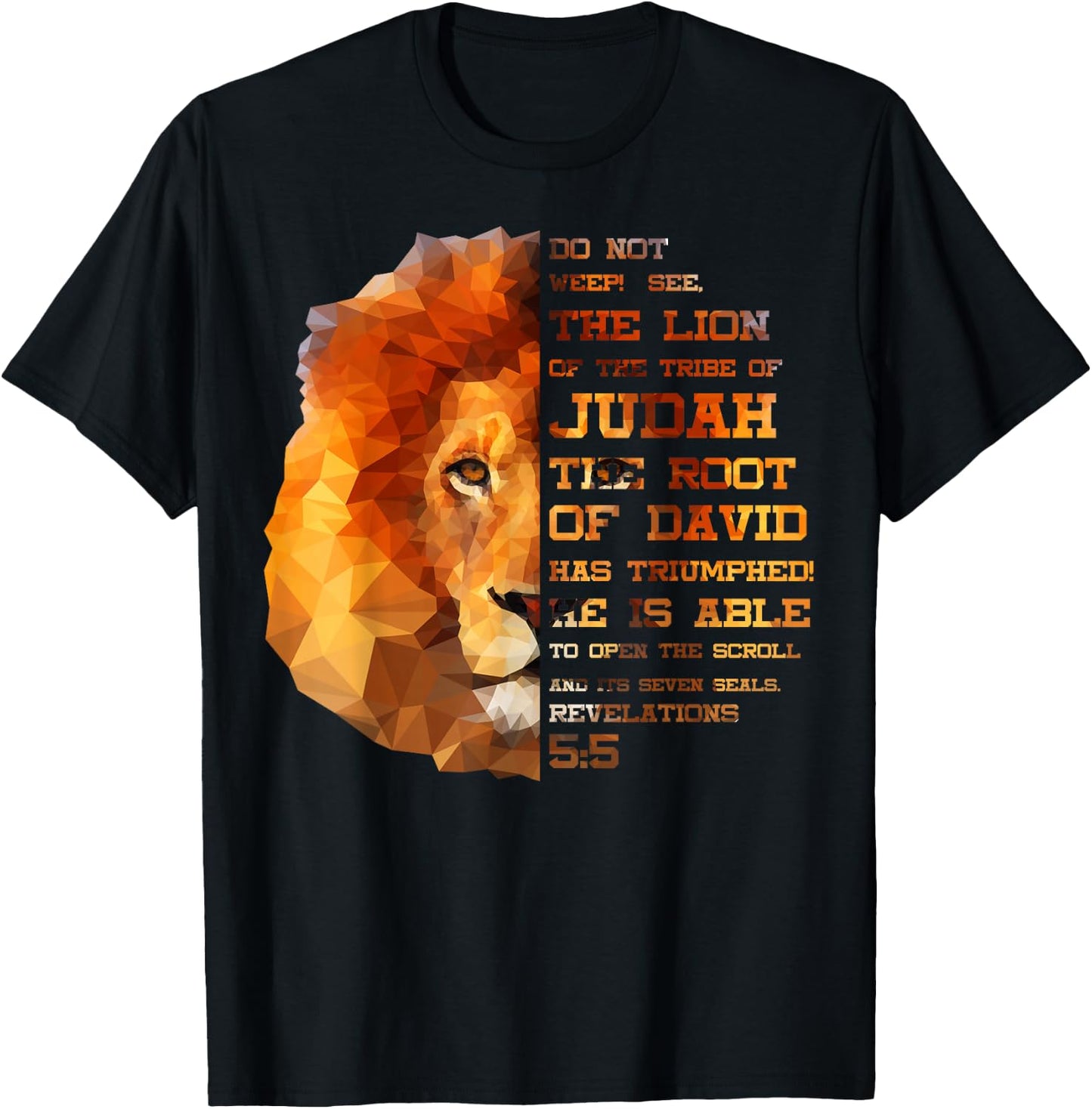 Lion Tribe of Judah Hebrew Christ Israelite Revelations 5:5 T-Shirt - T-Shirt | Black