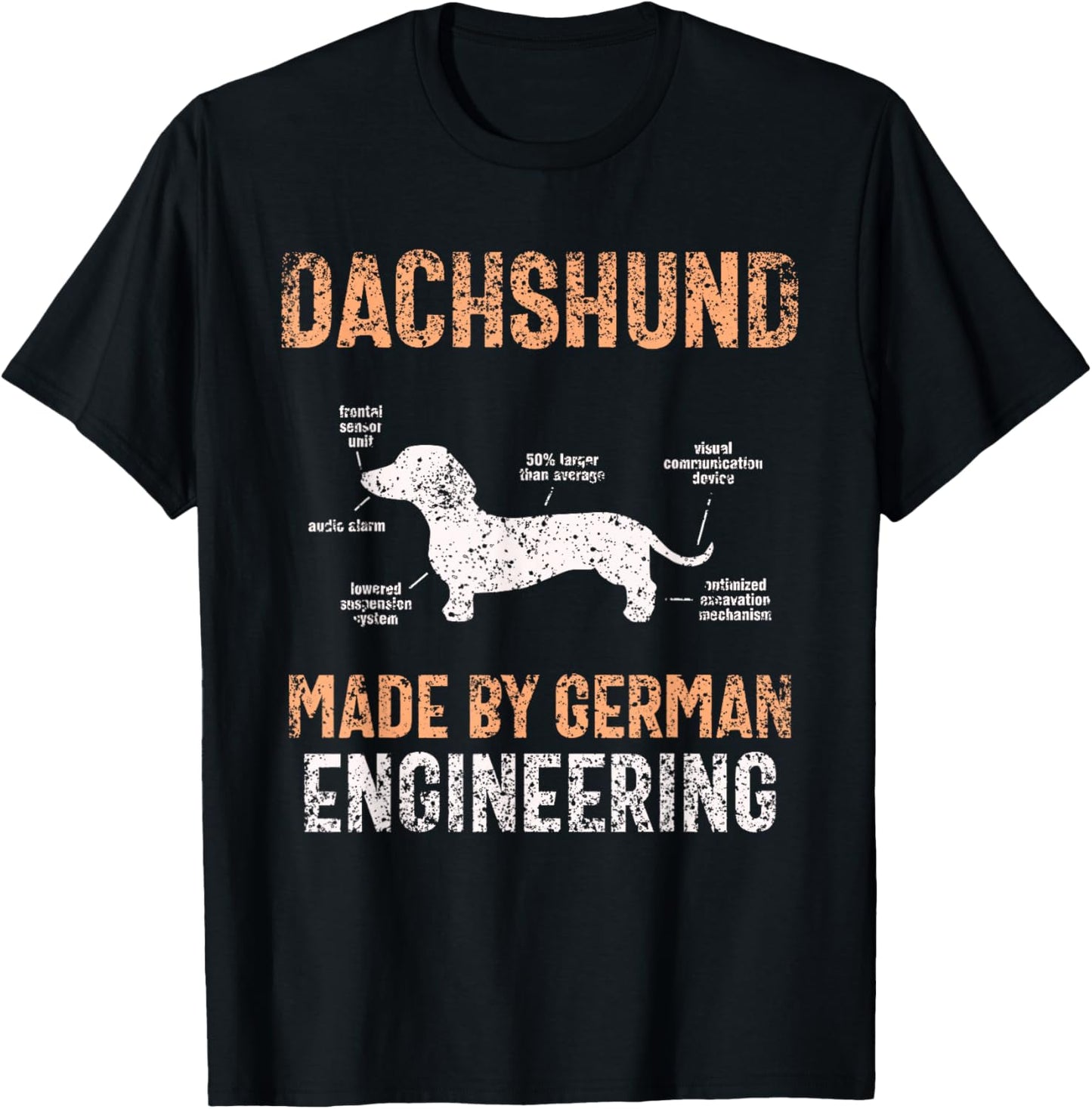 Dachshund German Engineering Art Master Puppy Dachshund T-Shirt - T-Shirt | Black