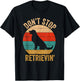 Don't Stop Retrieving - Vintage Golden Retriever T-Shirt - T-Shirt | Black