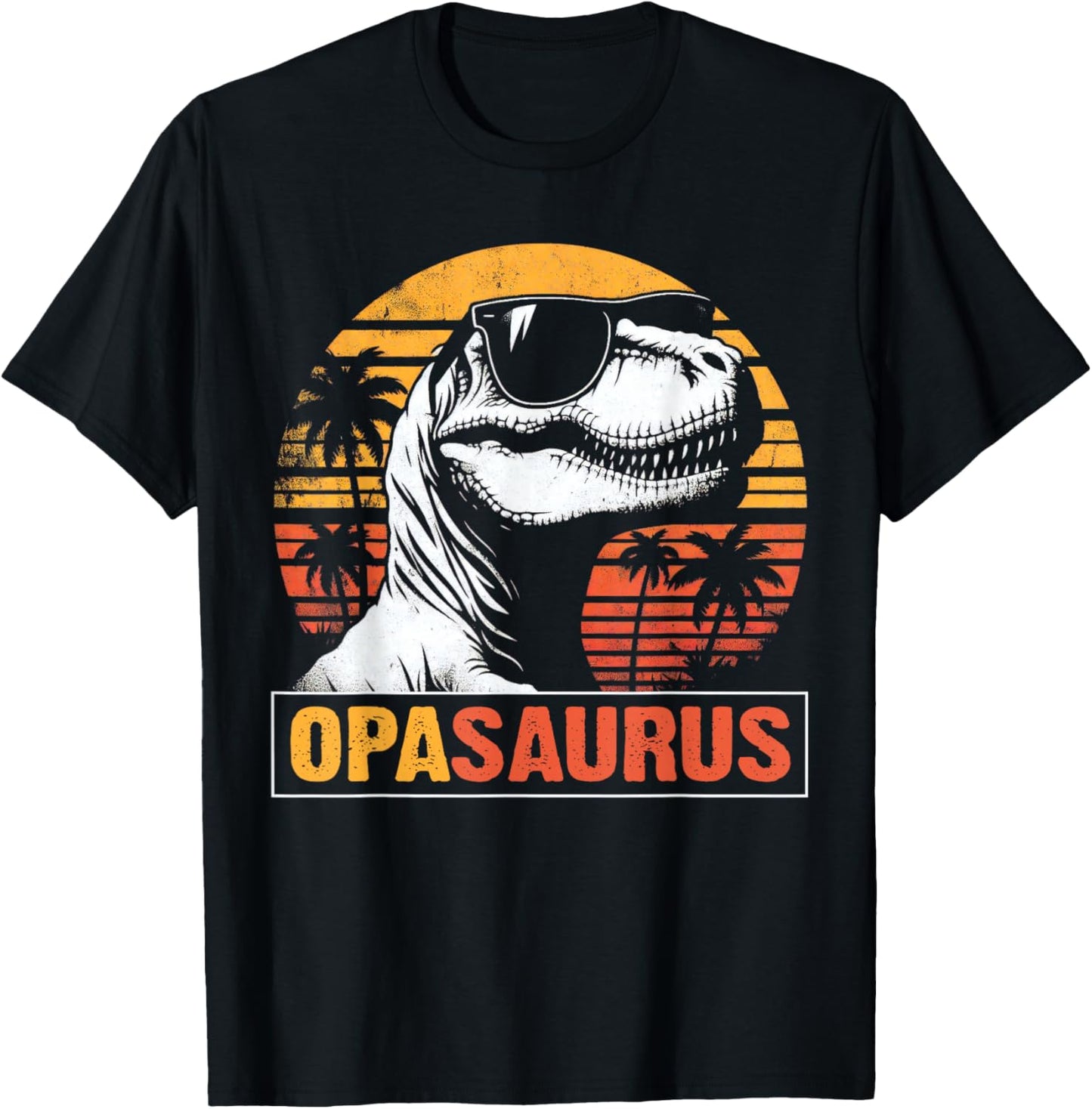 Opasaurus Funny T rex Dinosaur Opa Vintage Fathers Day T-Shirt - T-Shirt | Black