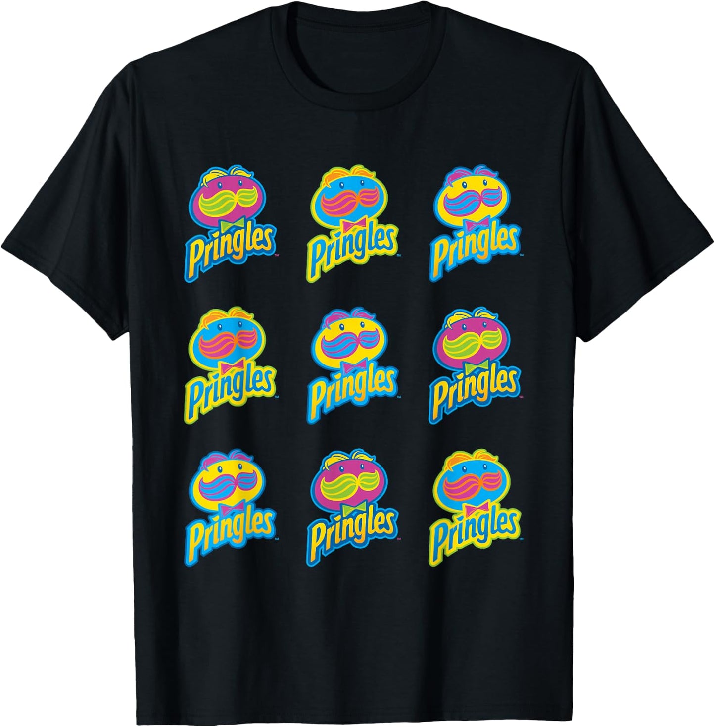 Pringle's Neon Logo Pattern T Shirt T-Shirt - T-Shirt | Black