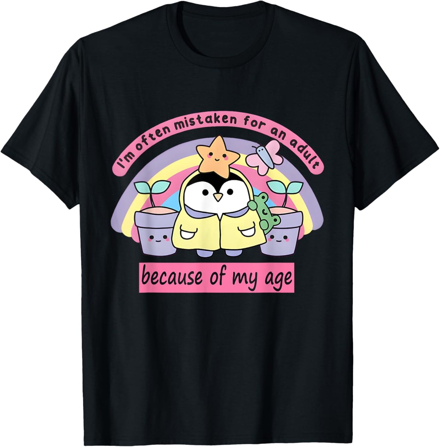 I'm Often Mistaken For An Adult Because Of My Age Peguin T-Shirt - T-Shirt | Black