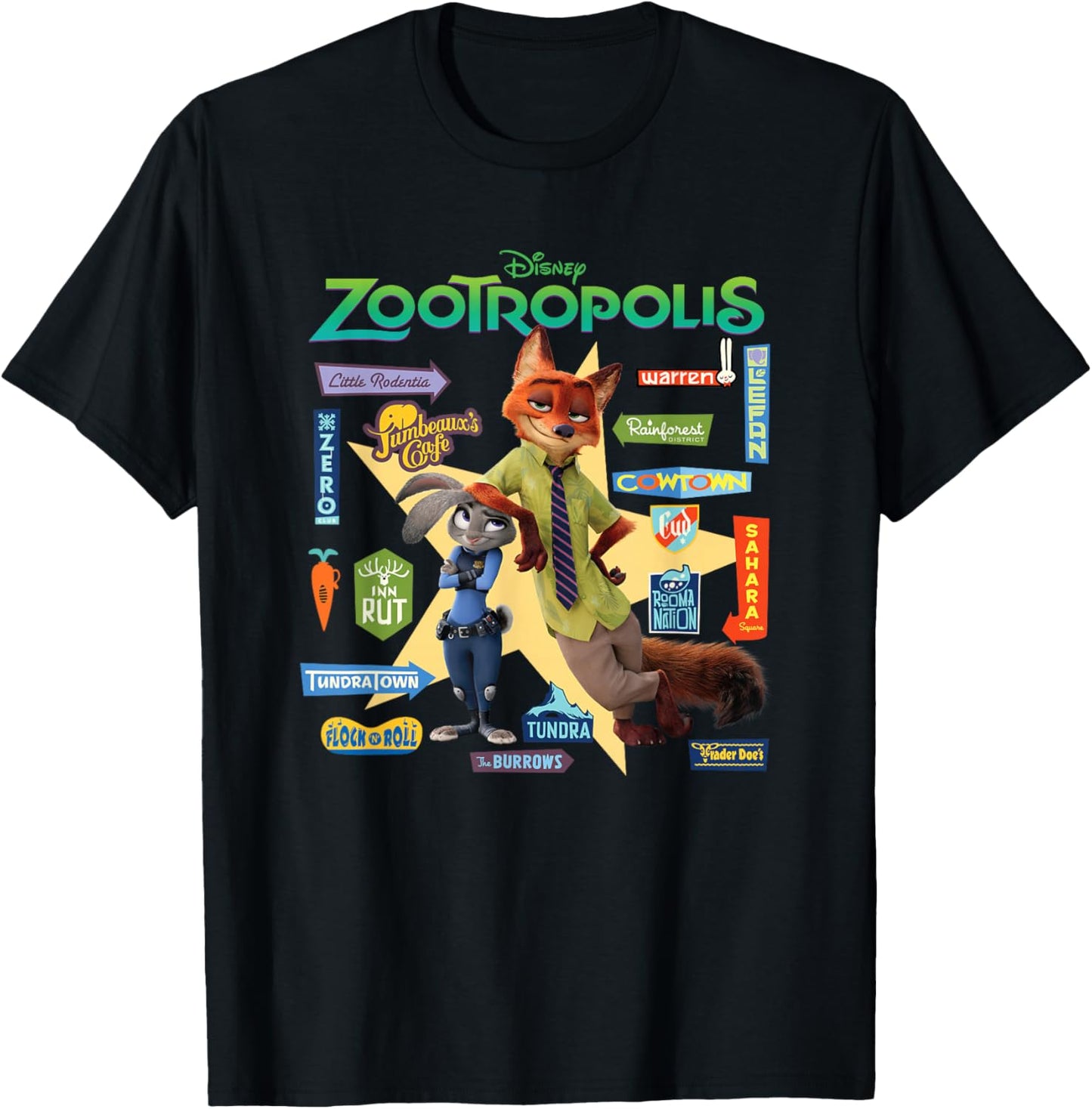 Zoomania Signs T-Shirt - T-Shirt | Black