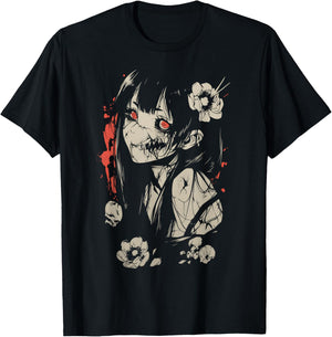 Horror Anime Manga | Japan Japanese Creepy Kawaii Goth T-Shirt - T-Shirt | Black