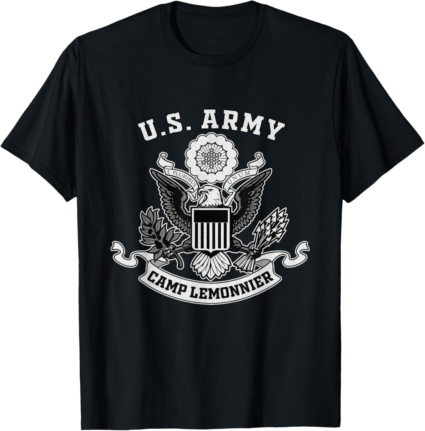 Camp Lemonnier Djibouti Military Base Eagle Emblem Vintage T-Shirt - T-Shirt | Black