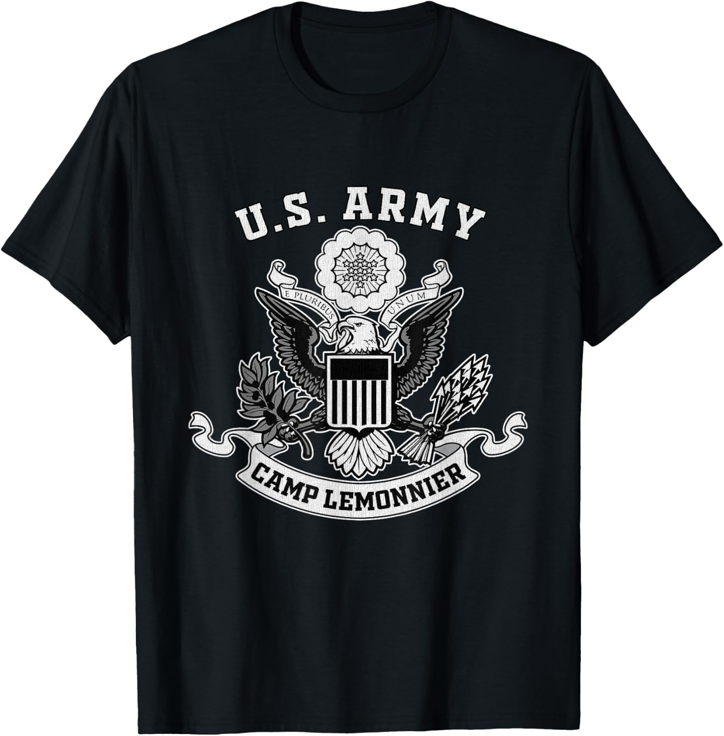 Camp Lemonnier Djibouti Military Base Eagle Emblem Vintage T-Shirt - T-Shirt | Black