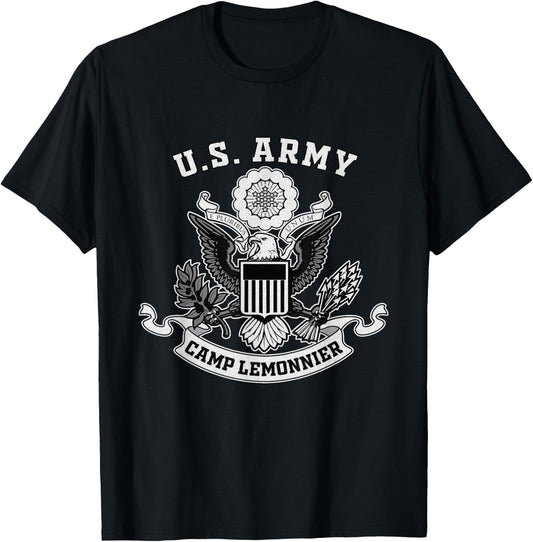 Camp Lemonnier Djibouti Military Base Eagle Emblem Vintage T-Shirt - T-Shirt | Black