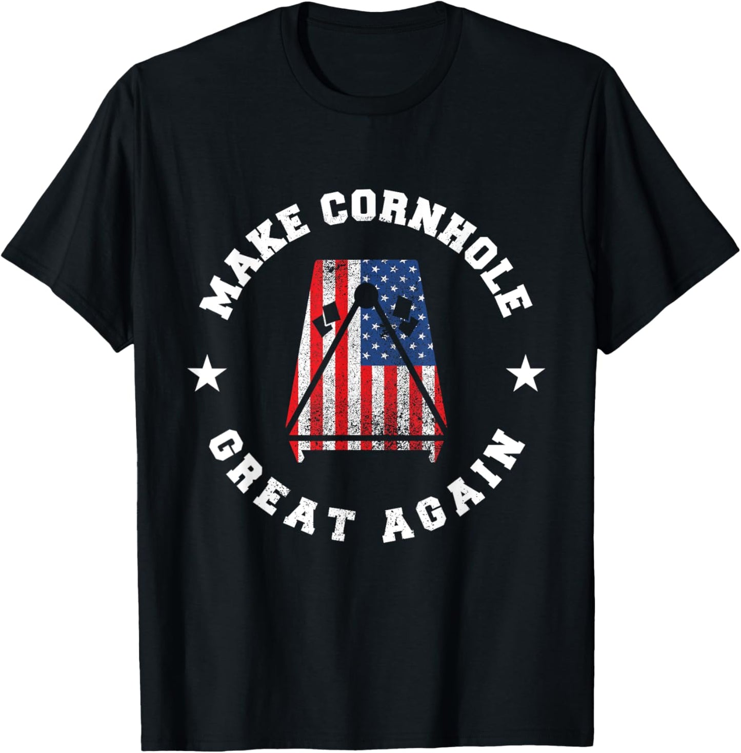 Make Cornhole Great Again Funny USA Gift | Bags toss T-Shirt - T-Shirt | Black