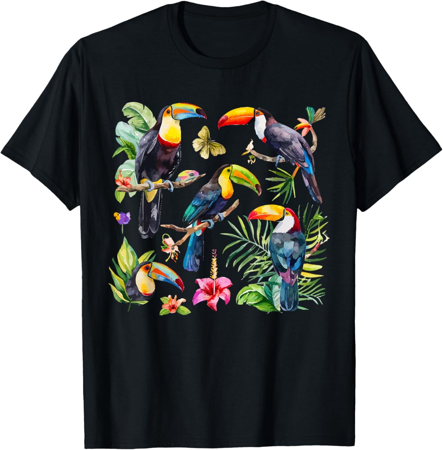 Toucan Watercolor T-Shirt - T-Shirt | Black