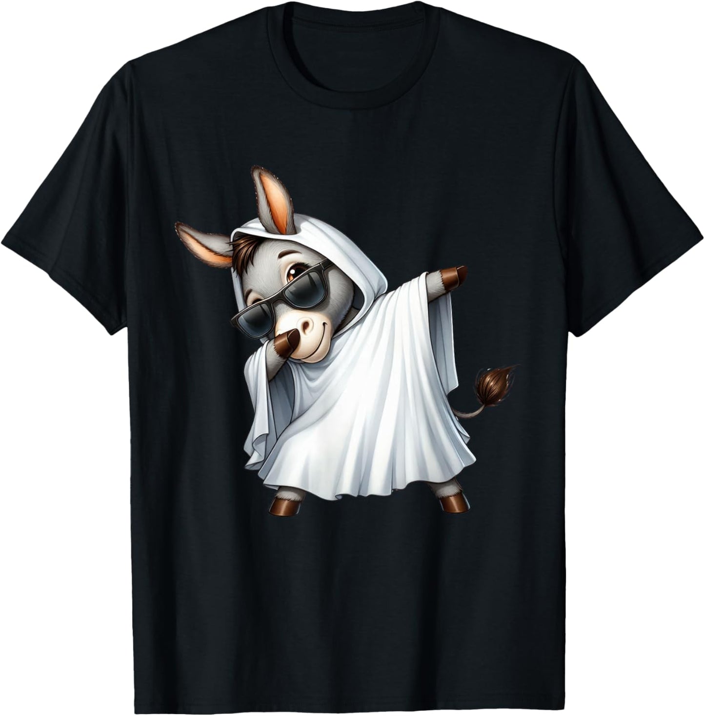 Funny Ghost Donkey Halloween Animals Donkey Lover Spooky T-Shirt - T-Shirt | Black