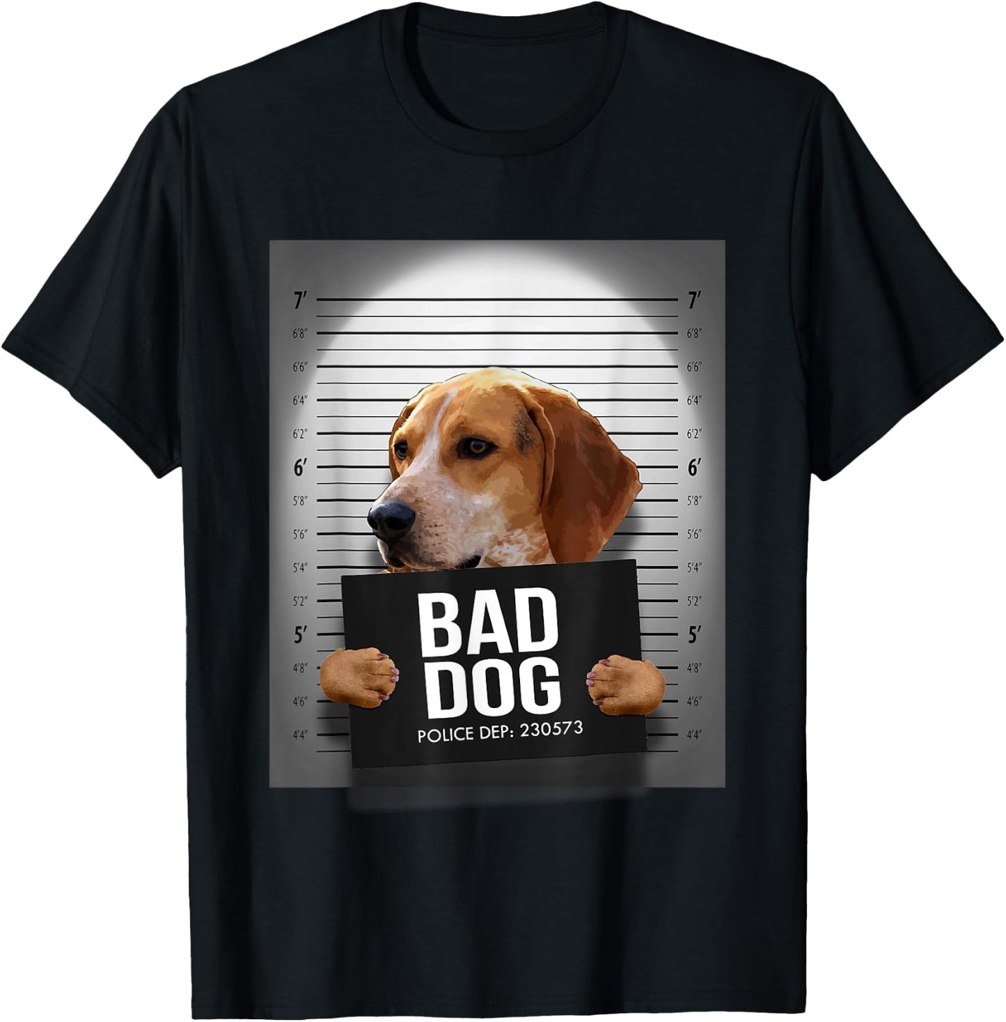 Treeing Walker Coonhound Mugshot Shirt T-Shirt - T-Shirt | Black