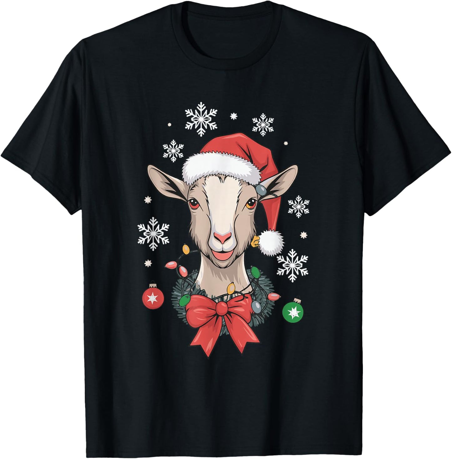Goat Christmas T-Shirt - T-Shirt | Black