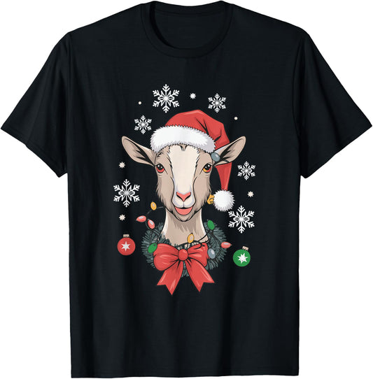 Goat Christmas T-Shirt - T-Shirt | Black