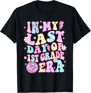 In My Last Day 1st Grade Era Smile Face Last Day of School T-Shirt - T-Shirt | Black