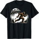 Bigfoot Sasquatch Running From Aliens In a UFO In Forest T-Shirt - T-Shirt | Black