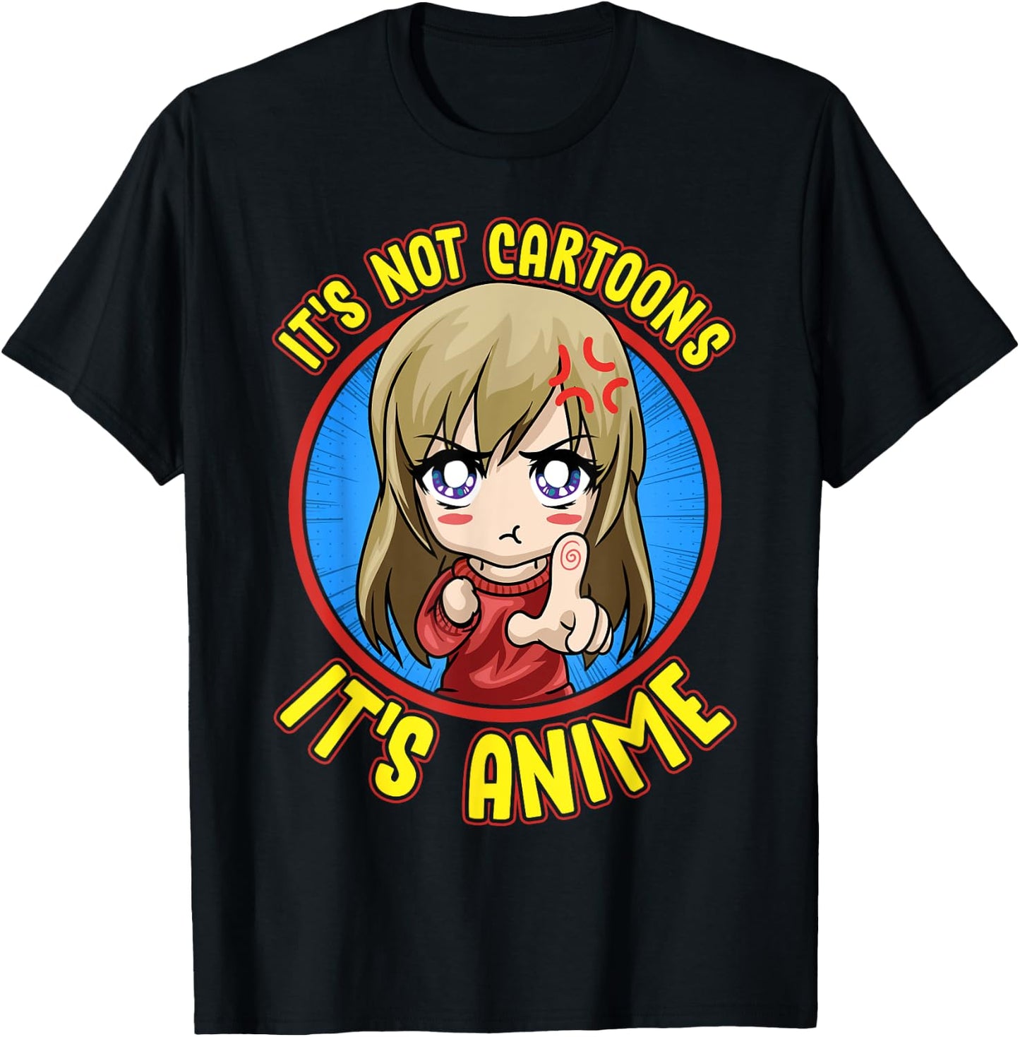 Anime Obsessed It's Not Cartoons It's Anime T-Shirt - T-Shirt | Black