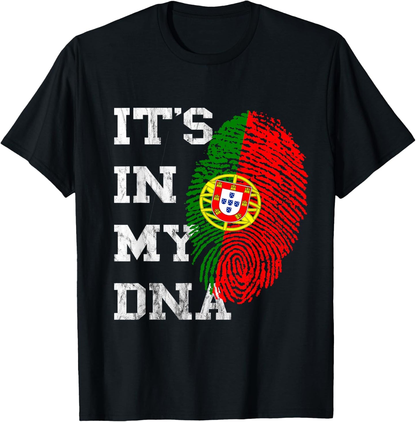 It Is In My DNA Portugal Genetics Portuguese Roots T-Shirt - T-Shirt | Black