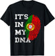It Is In My DNA Portugal Genetics Portuguese Roots T-Shirt - T-Shirt | Black