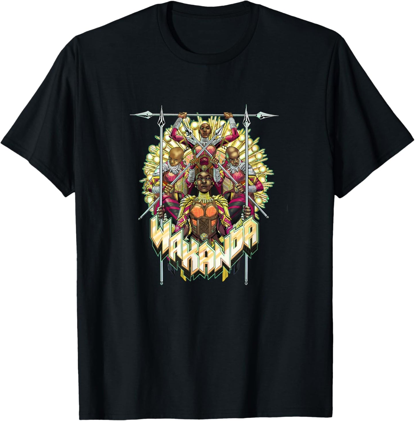 Marvel Comics Retro Classic Wakanda Dora Milaje Warriors T-Shirt - T-Shirt | Black