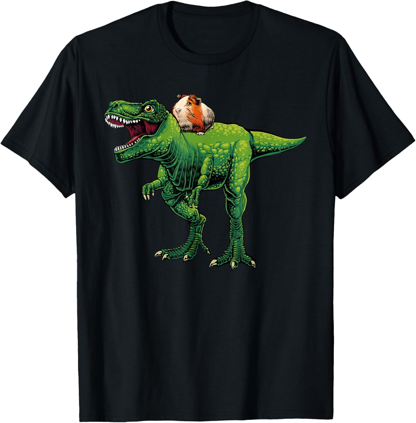 Cool Guinea Pig Women Kids T Rex Dinosaur Hamster T-Shirt - T-Shirt | Black