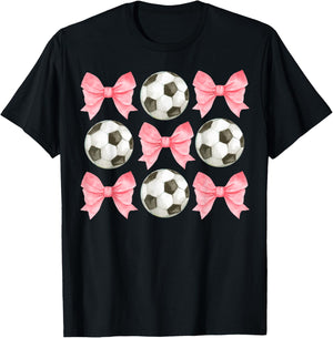 Soccer Mom Sister Tween Teen Girl Girly Pink Bow Preppy T-Shirt - T-Shirt | Black