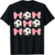 Soccer Mom Sister Tween Teen Girl Girly Pink Bow Preppy T-Shirt - T-Shirt | Black