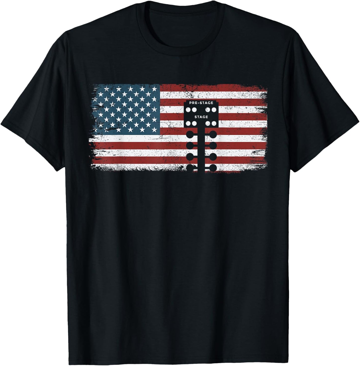 Drag Racing Race Car American Flag Vintage T-Shirt - T-Shirt | Black