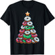 Donuts Christmas Tree Funny Doughnut Xmas Women Men Kids T-Shirt - T-Shirt | Black