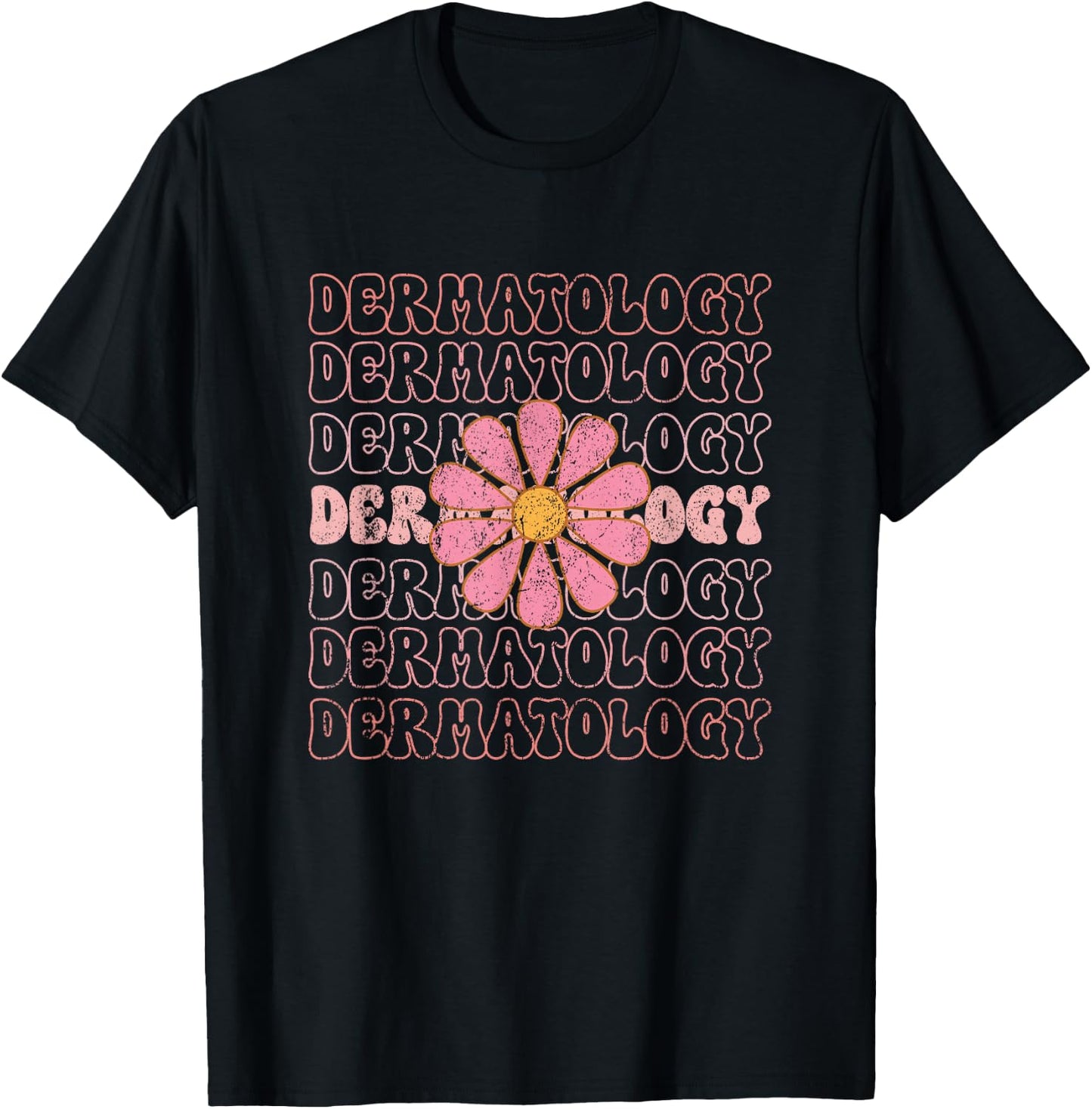 Vintage Dermatology Flower Derm Dermatologist Dermatology T-Shirt - T-Shirt | Black