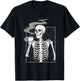 Skeleton Drinking Coffee Caffeine Skull Coffee Lover T-Shirt - T-Shirt | Black