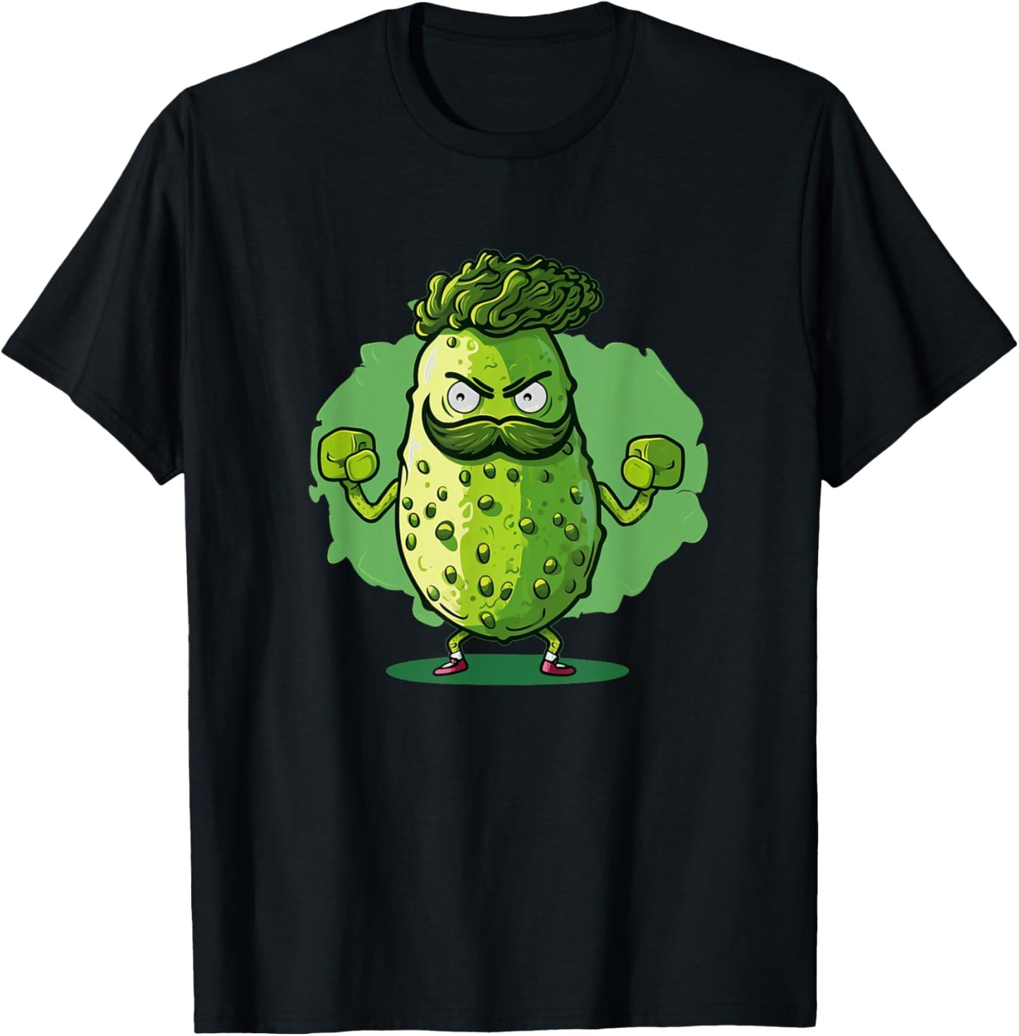 Funny looking pickle outfit with muscle for gym fans T-Shirt - T-Shirt | Black