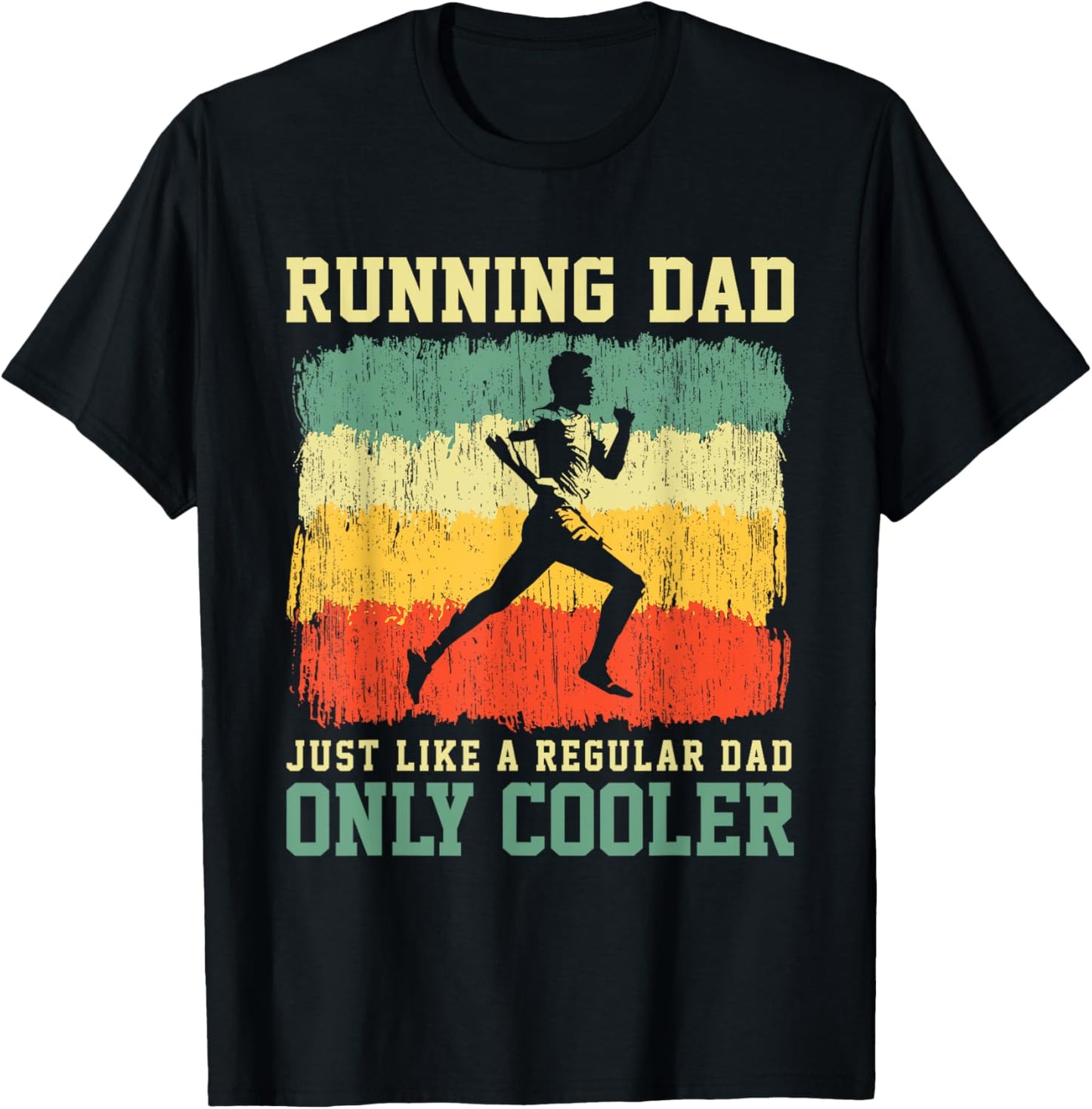 Retro Running Dad Funny Runner Marathon Athlete Humor Outfit T-Shirt - T-Shirt | Black