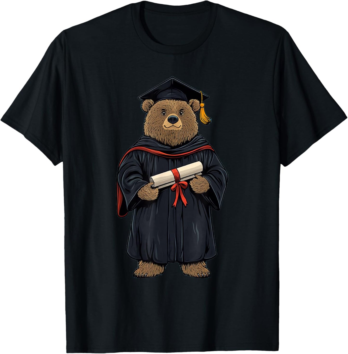 Cute Bear Graduation T-Shirt - T-Shirt | Black