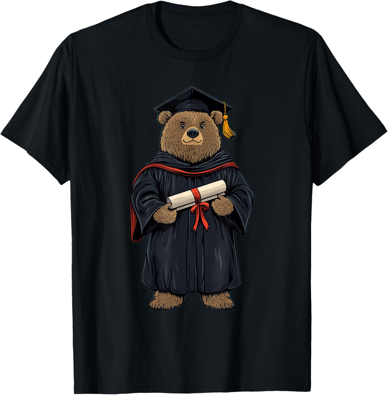Cute Bear Graduation T-Shirt - T-Shirt | Black