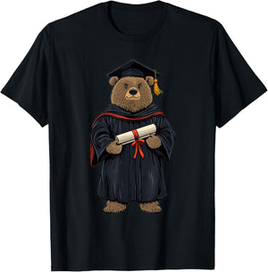 Cute Bear Graduation T-Shirt - T-Shirt | Black