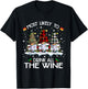 Buffalo Plaid Gnome Most Likely-To Drink All The Wine Xmas T-Shirt - T-Shirt | Black