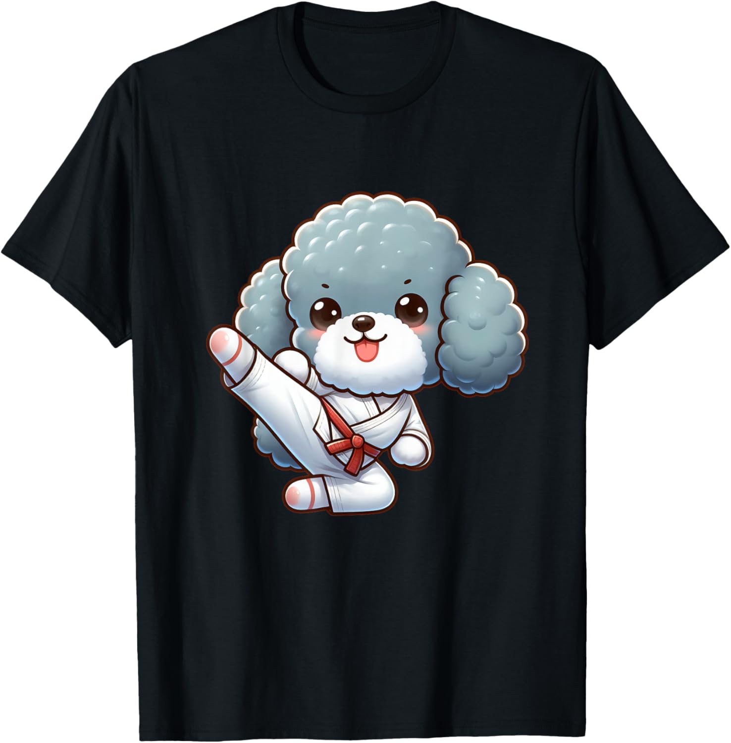 Cute Poodle Karate Dog Martial Arts T-Shirt - T-Shirt | Black