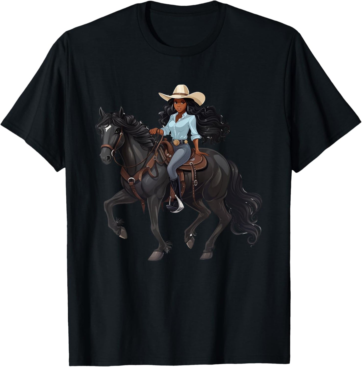 Howdy Black Cowgirls African American Texas Melanin Woman T-Shirt - T-Shirt | Black