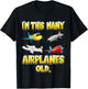 Kids I'm This Many Airplanes Old 4 Years Old 4th Birthday Kids T-Shirt - T-Shirt | Black